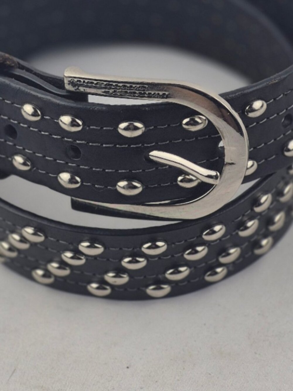 Vintage Harley-Davidson Studded Leather Biker Belt Moto Edgy Biker Chick Western
